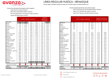 Imagen Horarios de línea de autobús regular que une las localidades de...