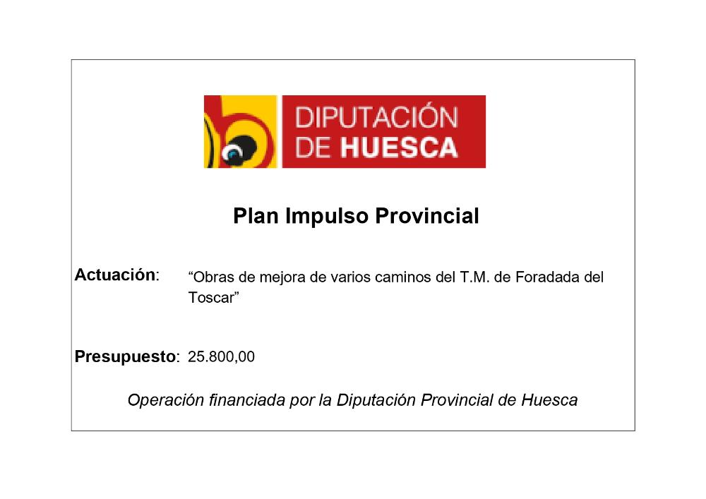 Imagen Plan de Impulso Provincial 2024, Mejora de caminos en el término municipal de Foradada del Toscar